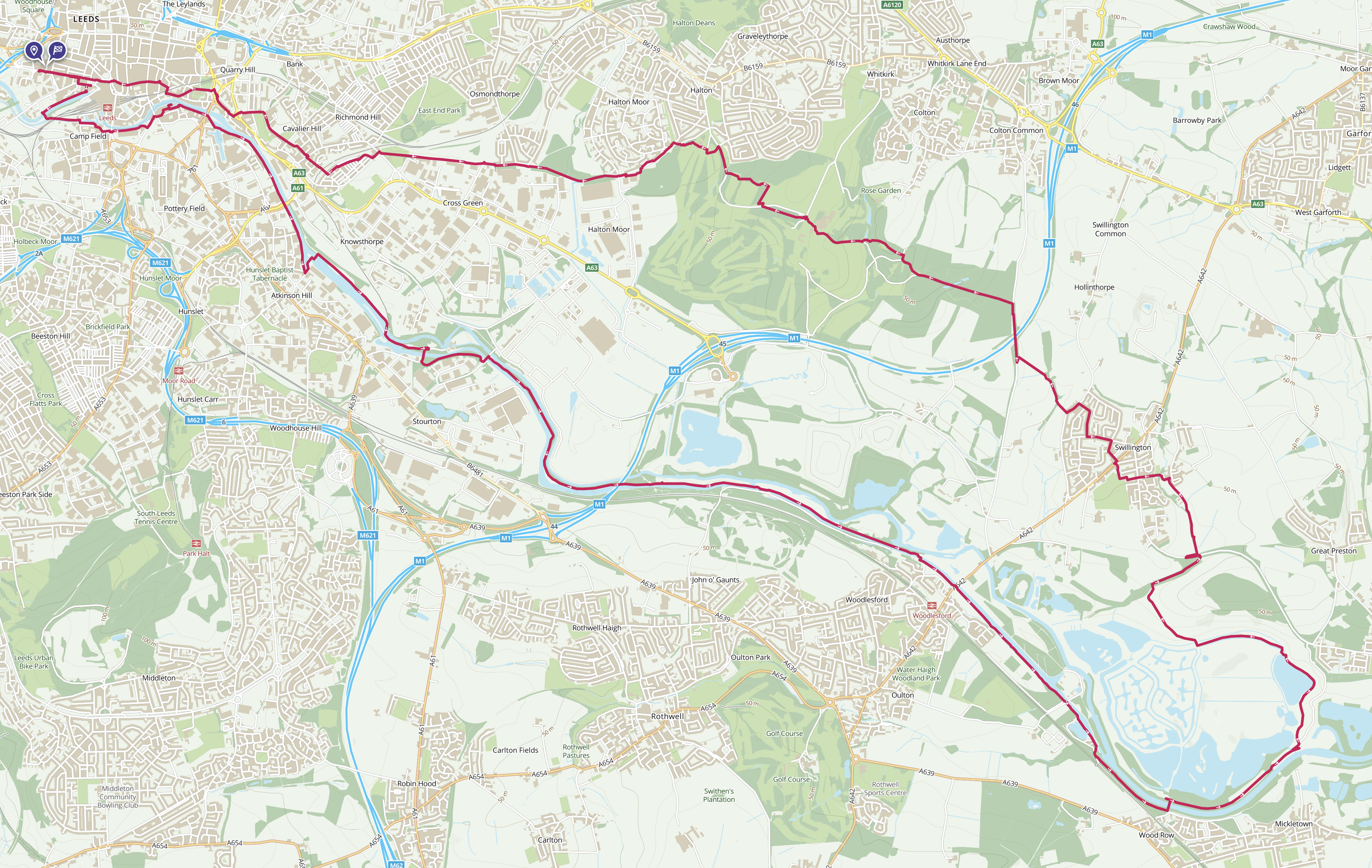Leeds 20 Mile Route